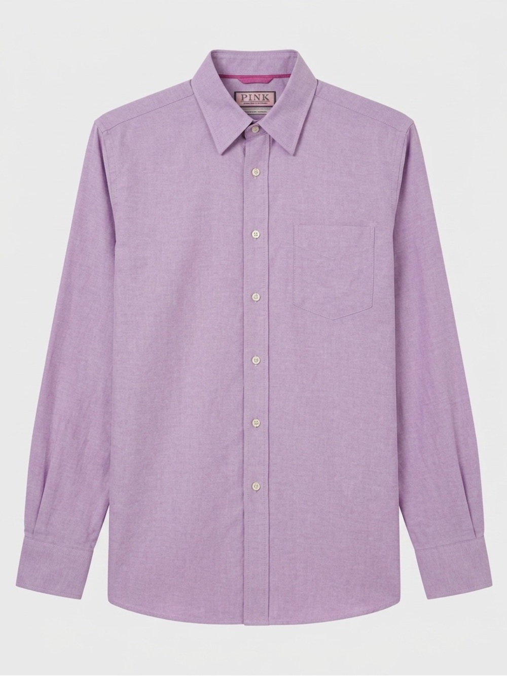 Thomas Pink London Pink Long Sleeve Dress Shirt Pink Cotton Office Large EUC